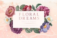 Floral dreams banner on a peach background vector
