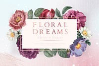 Floral dreams banner on a pink background vector