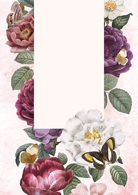 Floral frame on a pink concrete wall vector