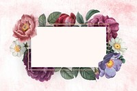Floral banner on a pink concrete wall illustration
