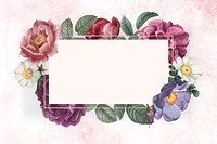 Floral frame on a pink concrete wall vector