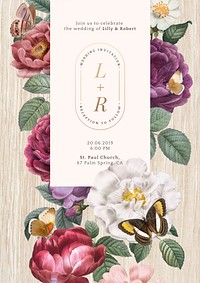 Floral frame on a wooden background illustration