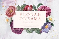 Floral dreams banner on a white concrete wall vector