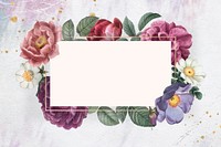 Floral frame on a white concrete wall vector
