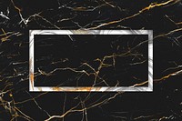 Rectangle frame on black marble textured background vector