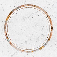 Round frame on white marble textured background vector