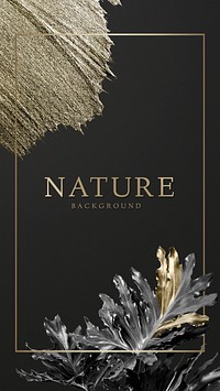 Rectangular golden frame on a nature background