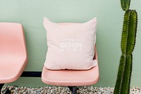 Pink cushion mockup feminine style
