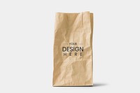 Brown paper bag mockup on a white background