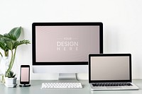 Set of digital device screen mockups