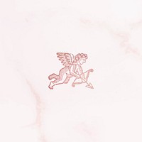 Vintage pink cupid with a bow and arrow vector