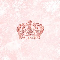 Pink baroque style crown vector