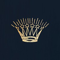 Golden vintage crown on a black background vector