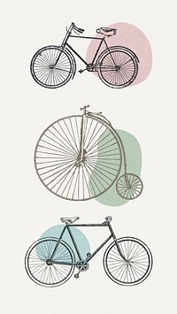 Vintage bicycle engraving collection vectors