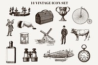 Vintage design element collection illustration