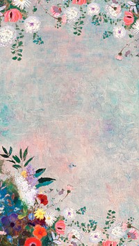 Colorful floral wall textured background illustration