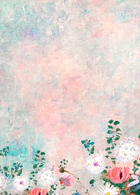 Pink floral wall textured background vector