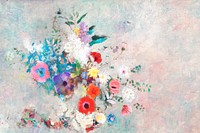 Colorful bouquet on a textured wall vector