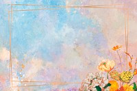 Flowers framed on pastel background vector