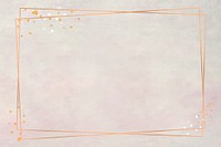 Rectangle bronze frame on oil paint textured background vector