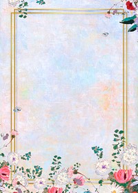 Rectangle gold frame on pastel background