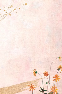Orange daisies on pastel background oil paint vector