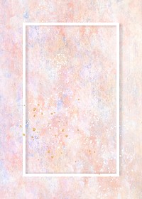 Rectangle white frame on pastel pink  oil paint textured background illustration