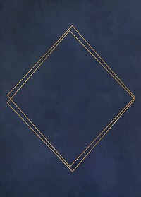 Rhombus gold frame on navy blue oil paint textured background vector