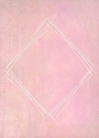Rhombus white frame on pastel pink oil paint textured background vector