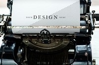 Paper mockup in a typewriter