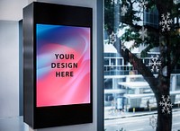 Mockup of a colorful advertisement signboard