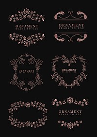 Baroque floral ornament frame vector collection<br />
