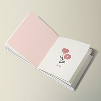 Feminine pink notebook mockup illustration