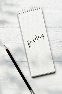 Notebook mockup with a pencil illustration