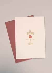 Rose invitation card mockup vector