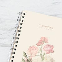 Hand drawn sketch on a notebook mockup illustration
