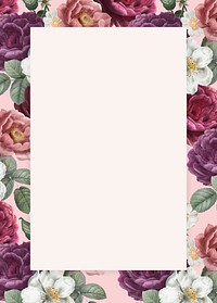 Blank floral invitation card vector
