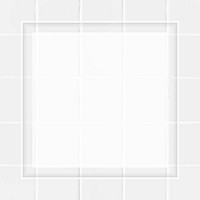 Blank square white tile frame template vector
