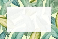 Blank rectangle tropical leaf frame template vector