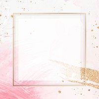 Blank rectangle pink frame template vector