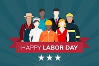 Diverse occupation celebrating labor day vector