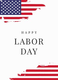 Happy Labor Day on American flag background vector