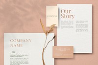 Aesthetic brand identity mockup set with business card psd