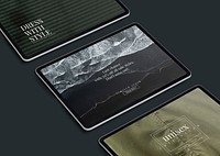 Modern tablet mockups, digital device psd