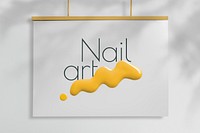 Nail salon sign mockup psd, creative banner design