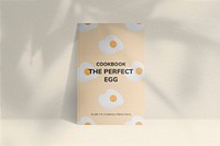 Cute book mockup psd, egg recipe  