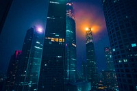 Guangzhou cityscape at night, China