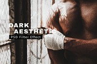 Dark aesthetic PSD filter effect, Photoshop add-on