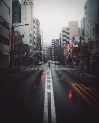 Rainy day in Tokyo, Japan