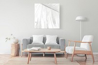 Scandinavian living room, minimal interior design